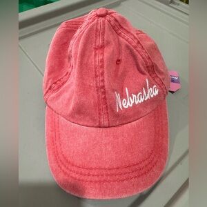 Red Nebraska Embroidered Cap